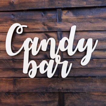 Drevený nápis Candy bar ROSA